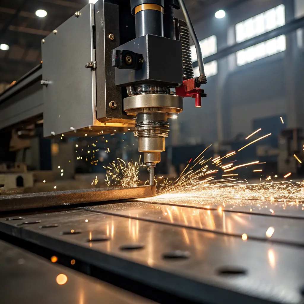 Metal cutting machine in action